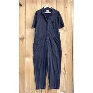Back Beat Rags Charcoal Short Sleeve Jumpsuit Sz Large